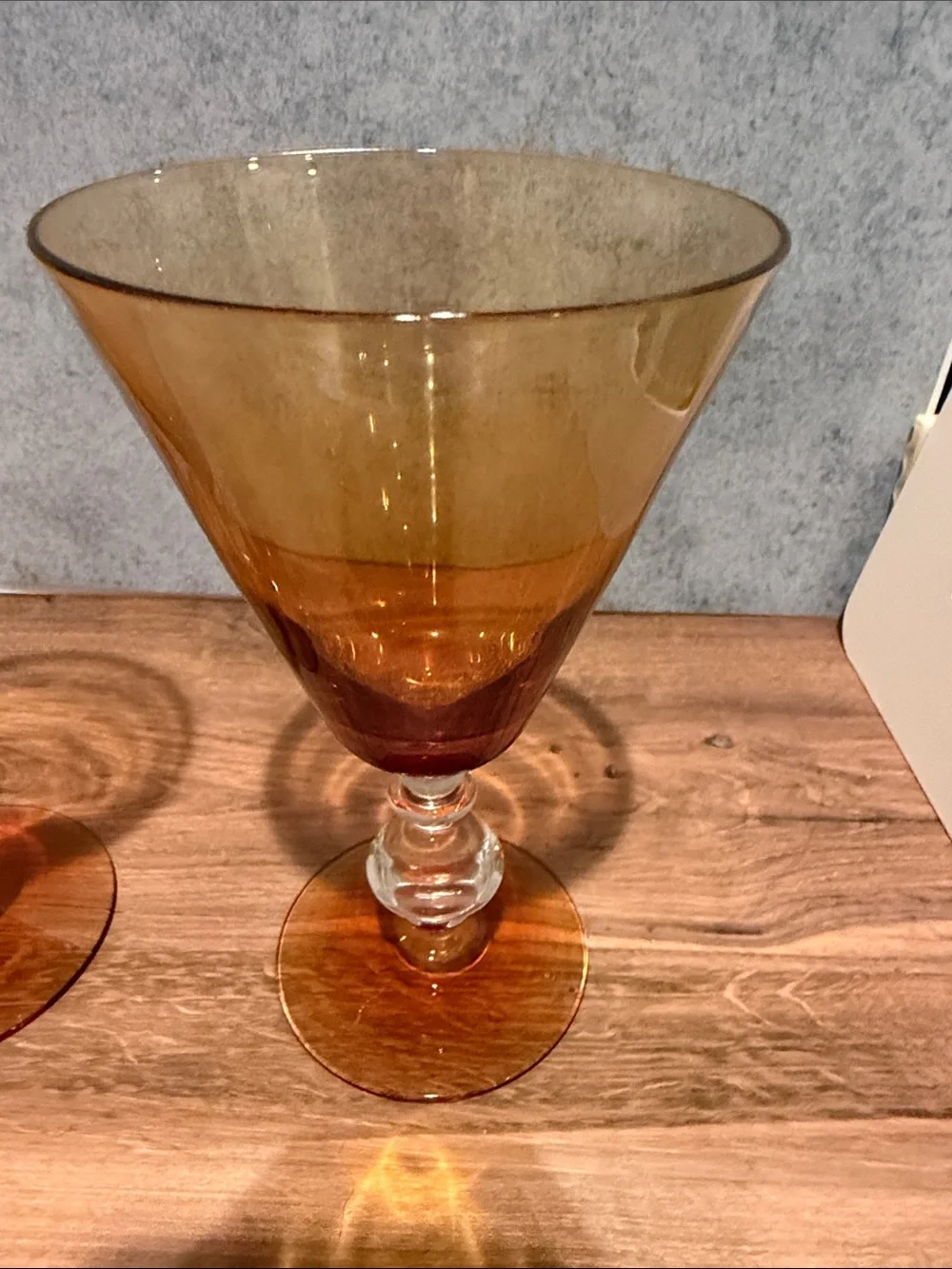 Amber Stemmed Wine Glasses - Set of 2